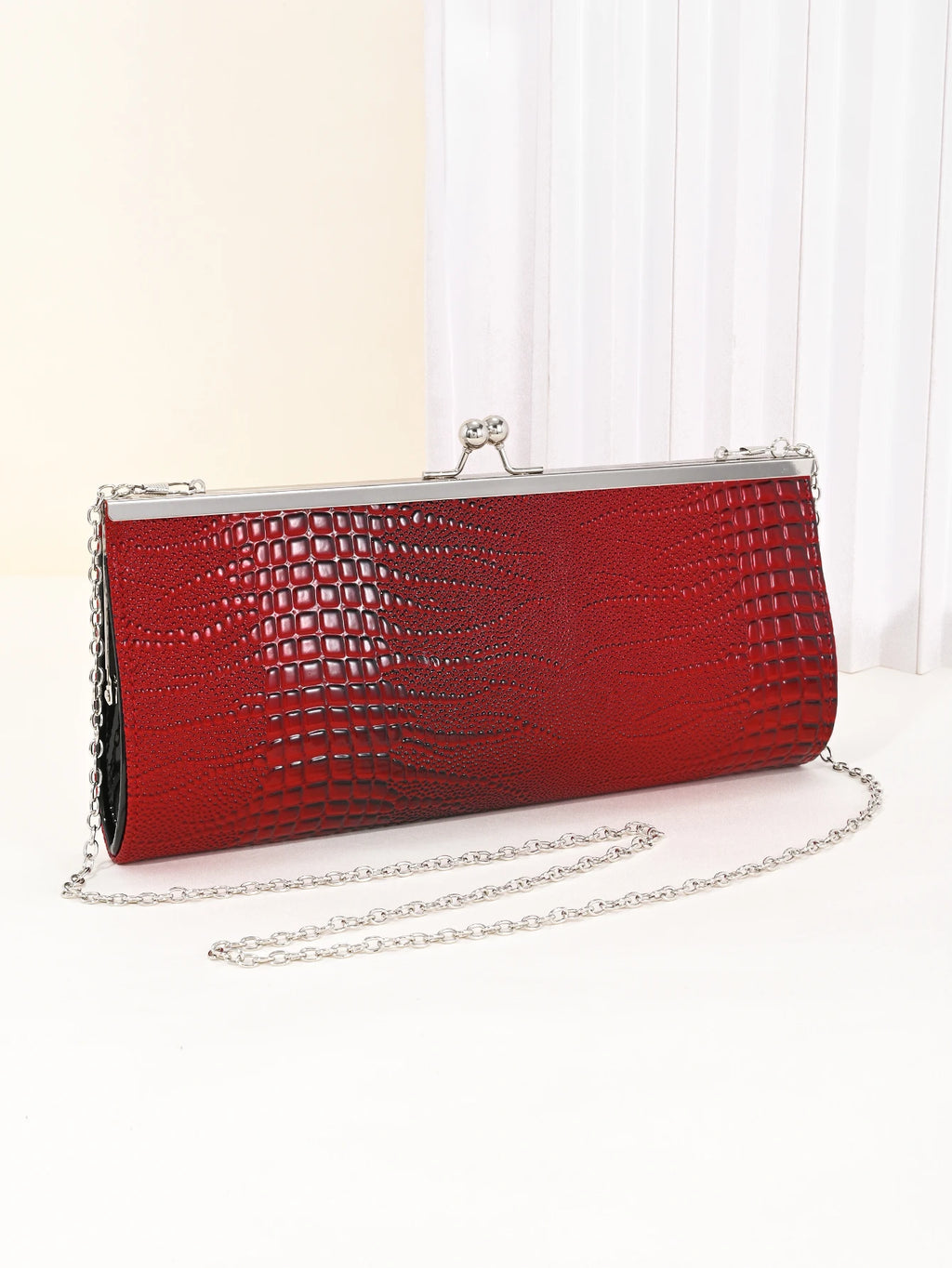 Classic Textured Animal Skin Pattern Coin Purse, Clutch Purse Evening Bag for Women, Glitter Evening Envelope Handbag
