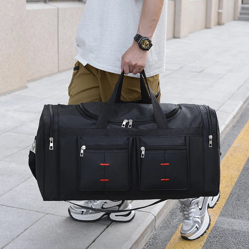 Men's Sports Travel Bag, Extra Large Capacity, Multi-Pocket Crossbody Luggage Bag