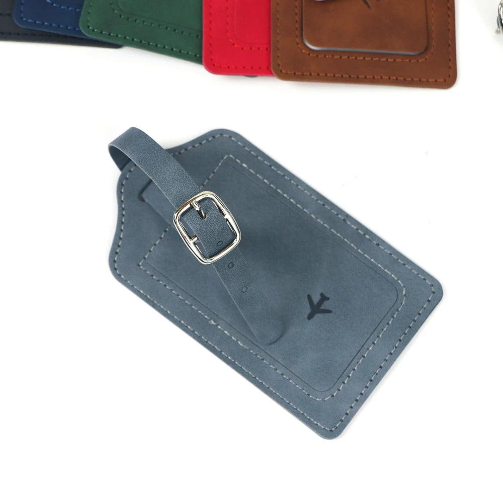 Customized Name PU Leather Name Tag Travel Anti-Loss Accessory Luggage Tag Leather Luggage Boarding Pass