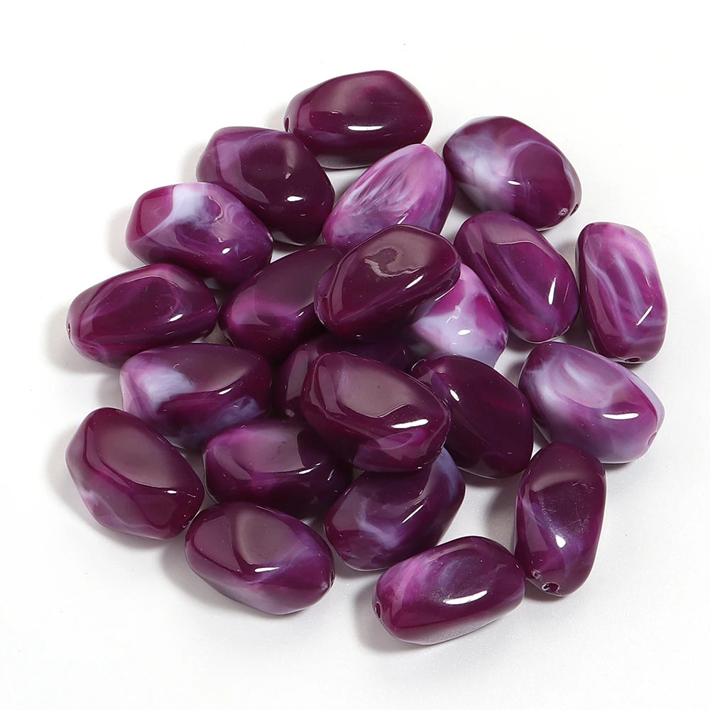 20pcs 12x21mm Irregularity Acrylic Beads Spacer Loose Beads For Jewelry Making DIY Bracelet Earrings Accessories
