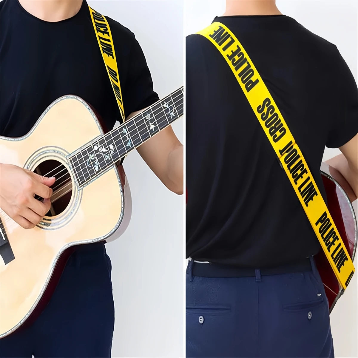 Miwayer PU Leather End Adjustable Nylon Guitar Strap, Colorful Print Ethnic Style Strap for Acoustic Electric Guitar & Bass