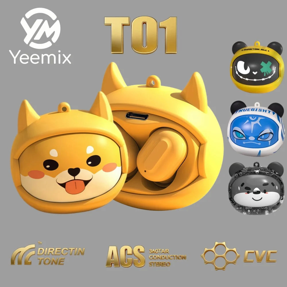 YEEMIX T01 New Gaming Earbuds Wireless Rotating Flip Design Headphone Hifi Stereo In-Ear Touch Control Headset for Xiaomi