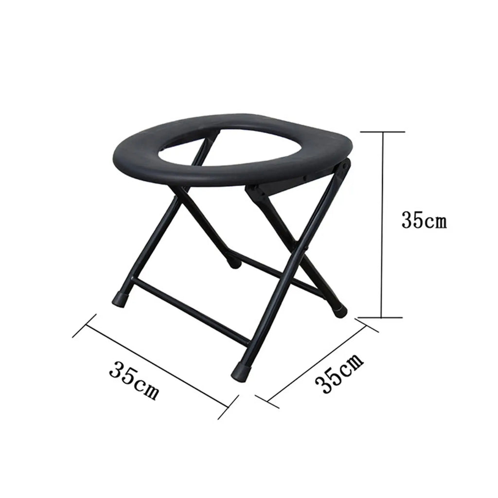 Portable Camping Toilet Seat Bedside Commodes for Adults Comfortable Folding