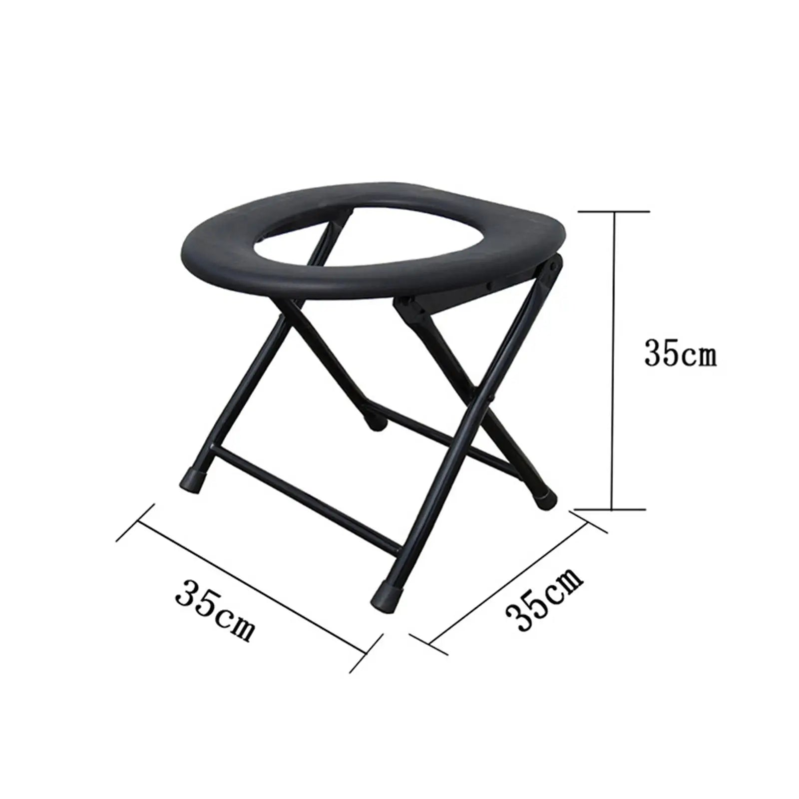 Portable Camping Toilet Seat Bedside Commodes for Adults Comfortable Folding