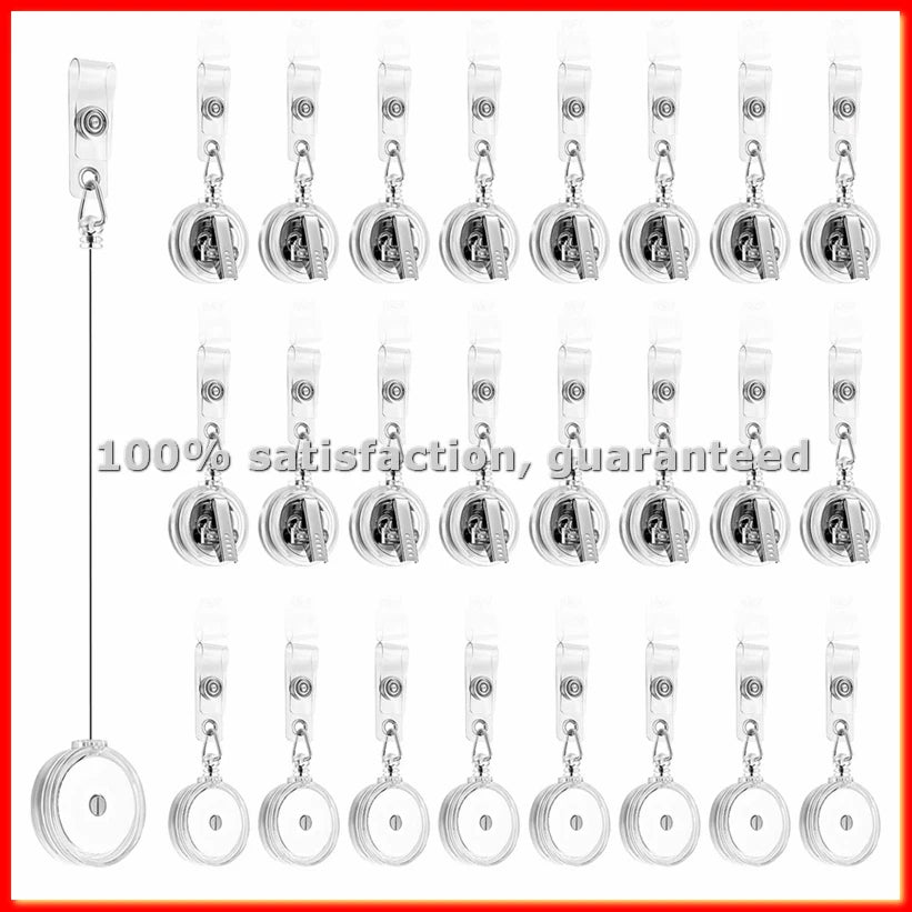 25Pcs Retractable Badge Reels Badge Reel Clips Badge Holders with Swivel Alligator Clip Retractable ID Name Card Holders-A13G