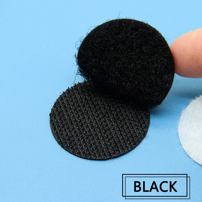 30/102Pairs Self Adhesive Fastener Tape Dots Black White 10/15/20/25/30mm Strong Glue Adhesive Tape Round Coin Hook Loop Tape