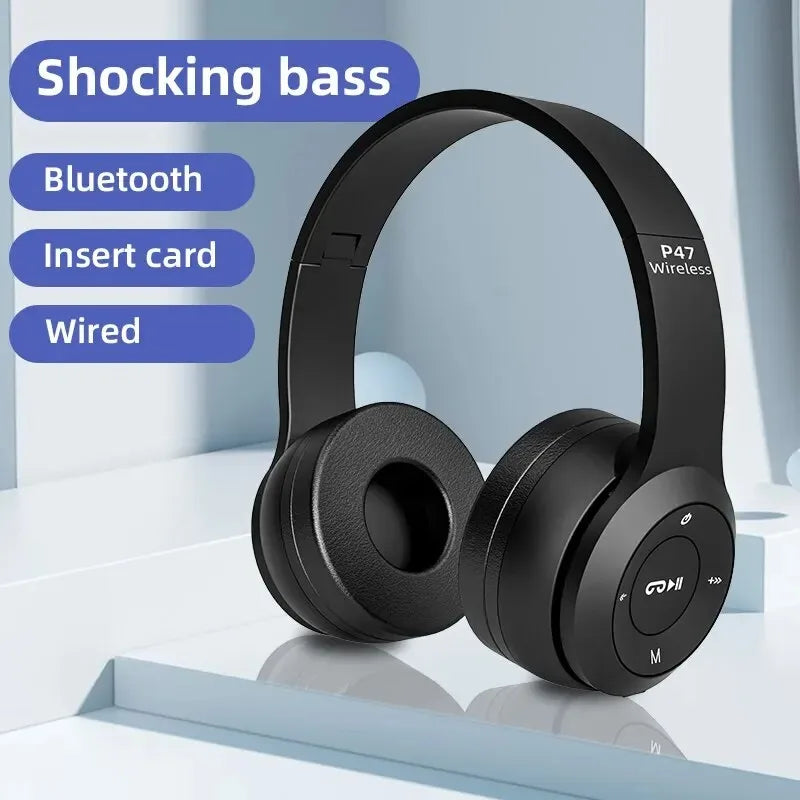 P47 Wireless Bluetooth Headphones Noise Canceling Foldable Design Bluetooth 50 for iPhone Huawei Samsung