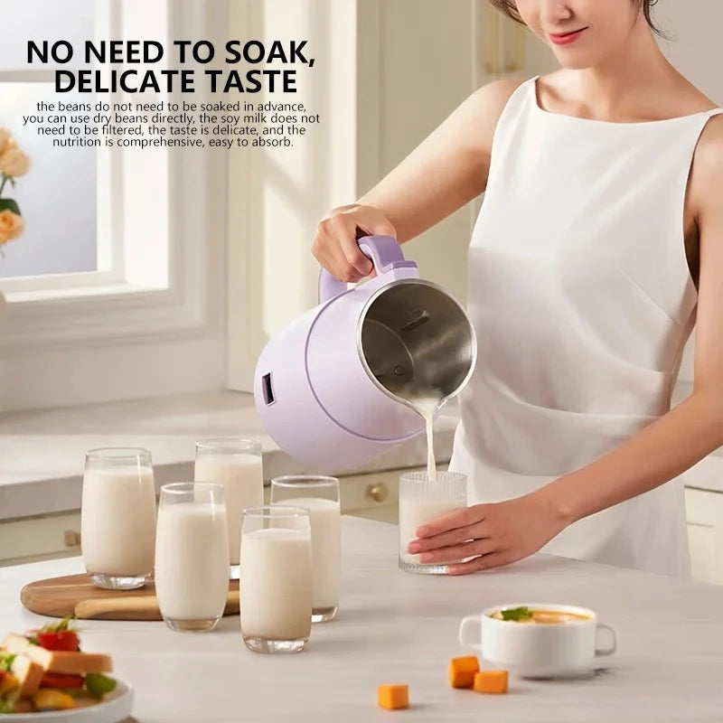 DAEWOO 800ML/1200ML Portable Food Blender High Speed Stirring Wall-Breaking Soymilk Maker Low Noise Design Soybean Milk Machine