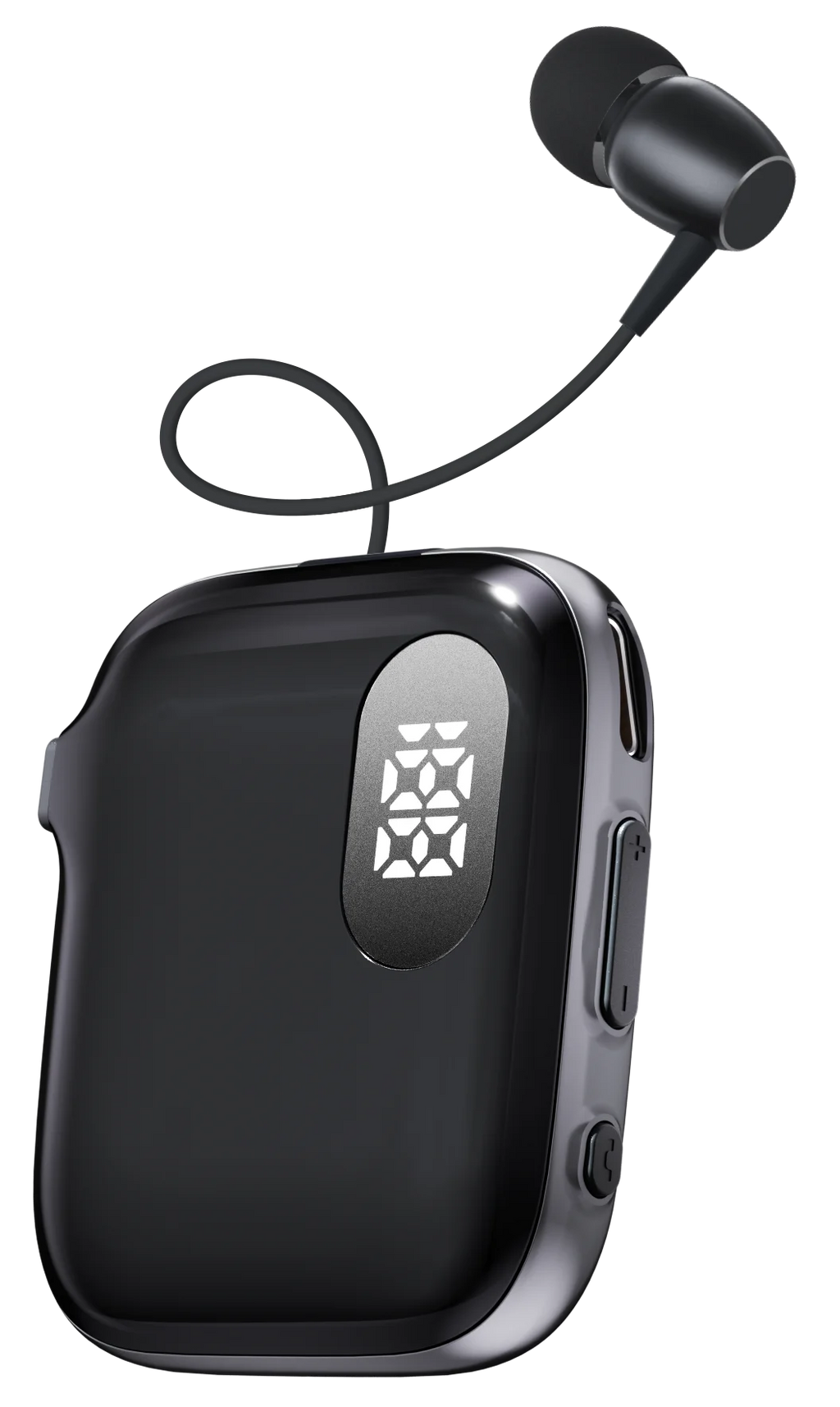 90H Playtime Bluetooth Headset V6 ENC Noise Canceling LED Power Display Retractable Lapel Clip Earphone for Meeting Driving K91