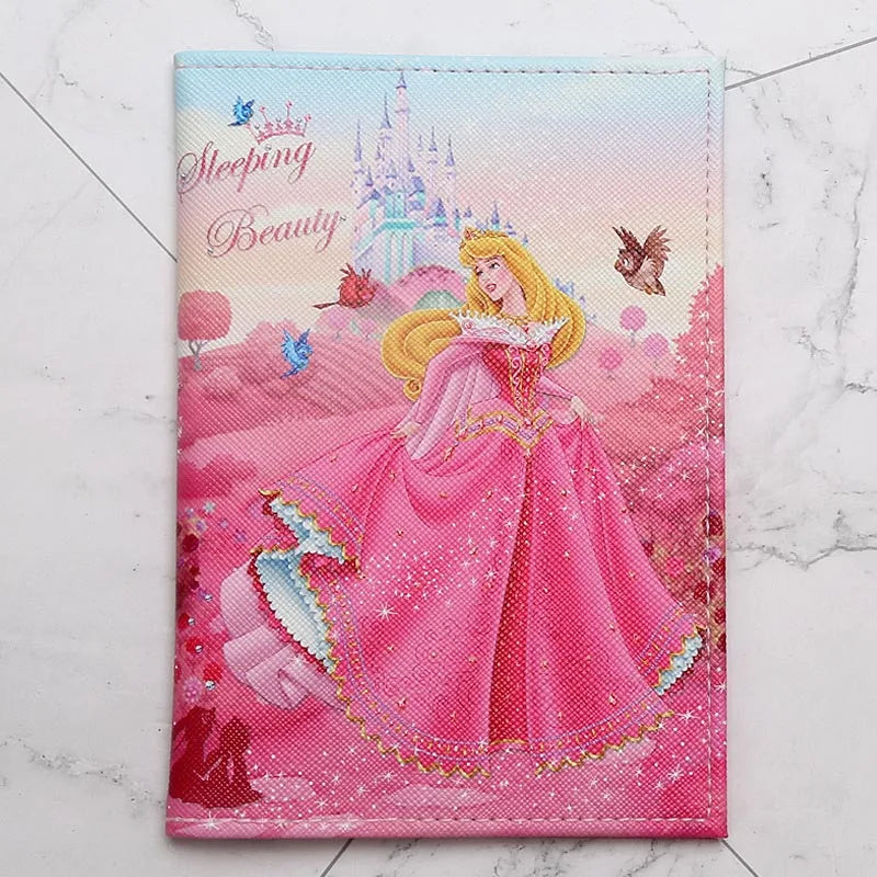 Cartoon Travel Accessories Disney Mickey Princess Passport Holder PU Leather Women Travel Passport Cover Case Card ID Holders