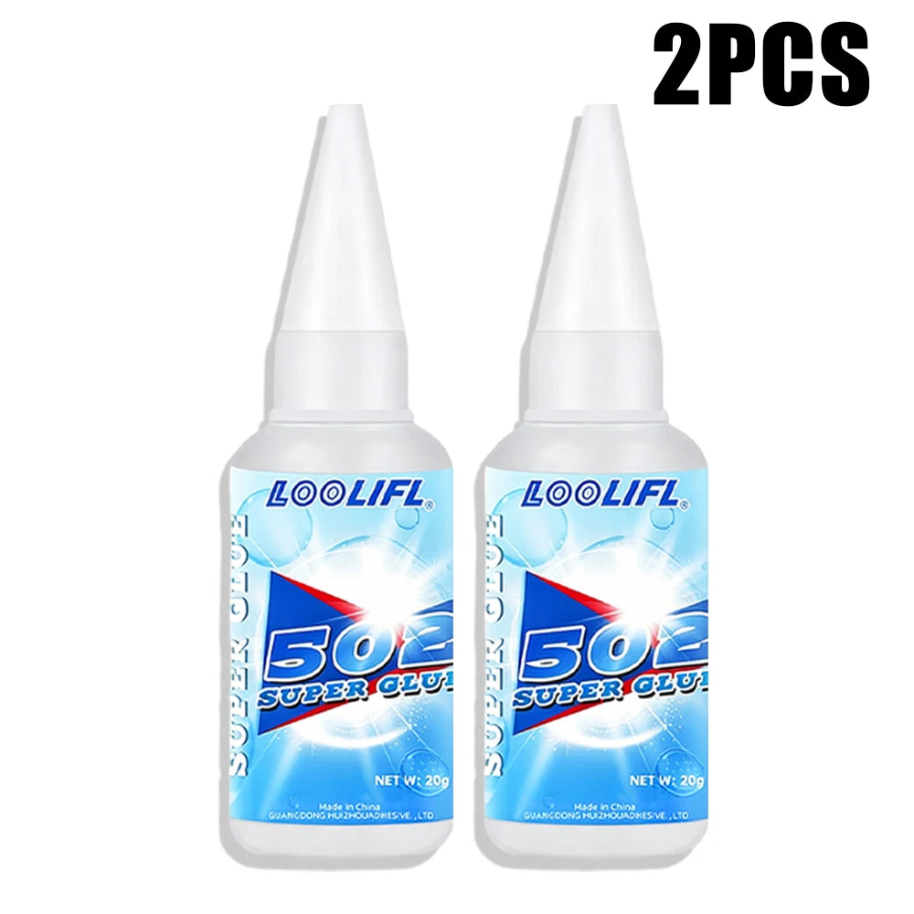 Loolifl Super Instant Glue Clear Strong Bond Adhesive Universal Repair Glue for Toy Metal Glass Wood Ceramic Leather Shoe Fix