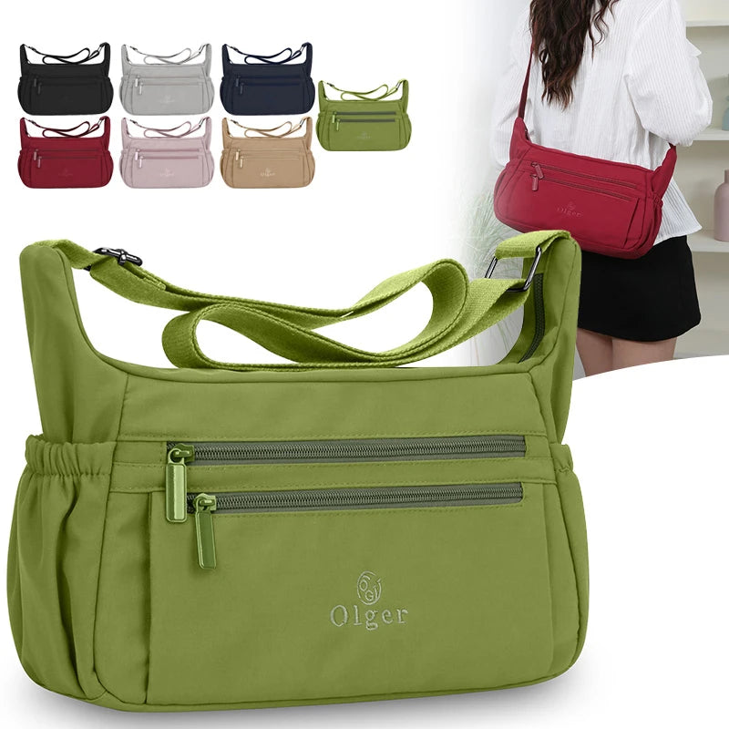 Fashion Nylon Women's Crossbody Bag Handbags with Multiple Pockets Large Capacity Lightweight Travel Shoulder Bag for Women