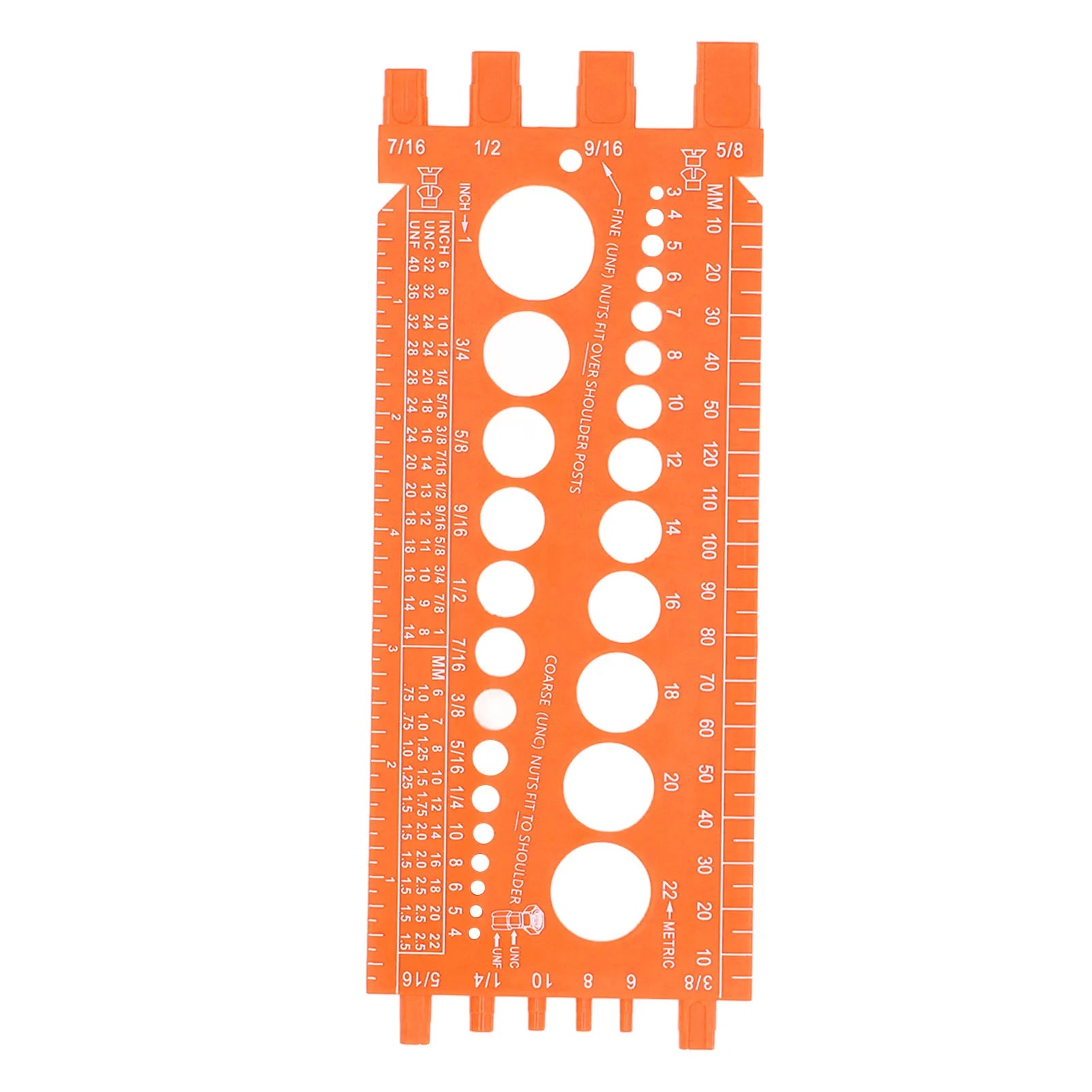 Nut Bolt Screw Gauge Multi Functional Inch Metric Quick Identification Nut Bolt Thread Checker Protable Thread Measuring Tool