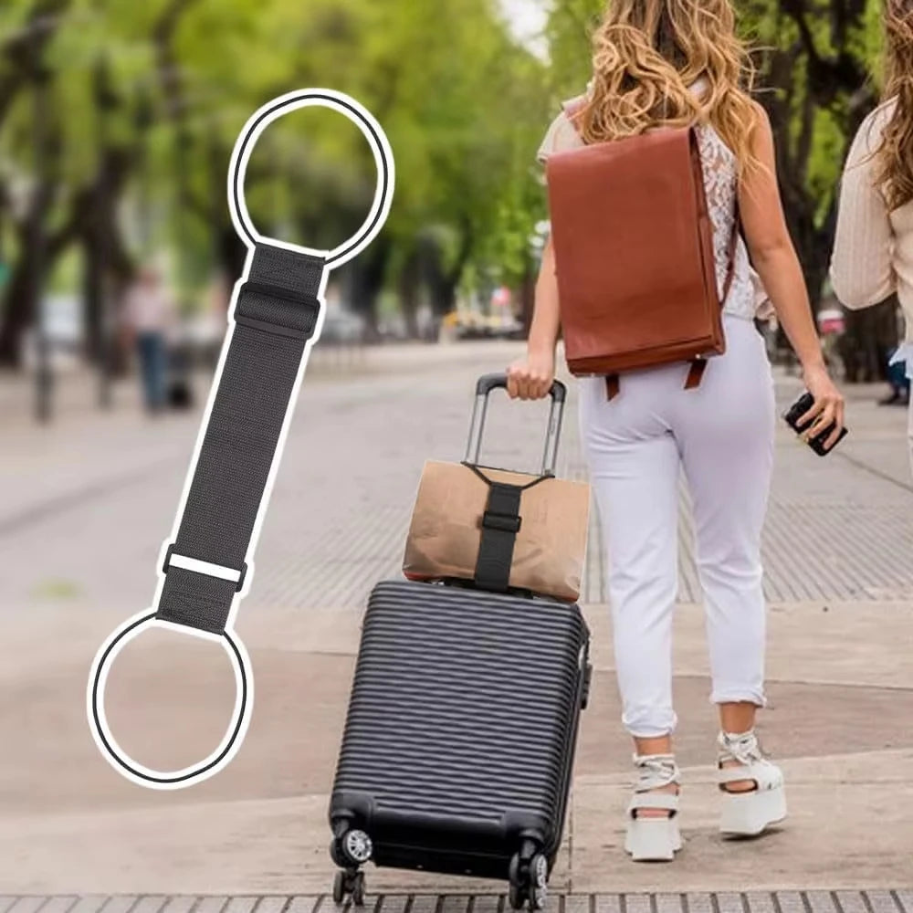 2PCS Adjustable Elastic Luggage Strap Heavy Duty Bungee Belt for Suitcase Travel Baggage Carry On Security Straps Fixation Strap