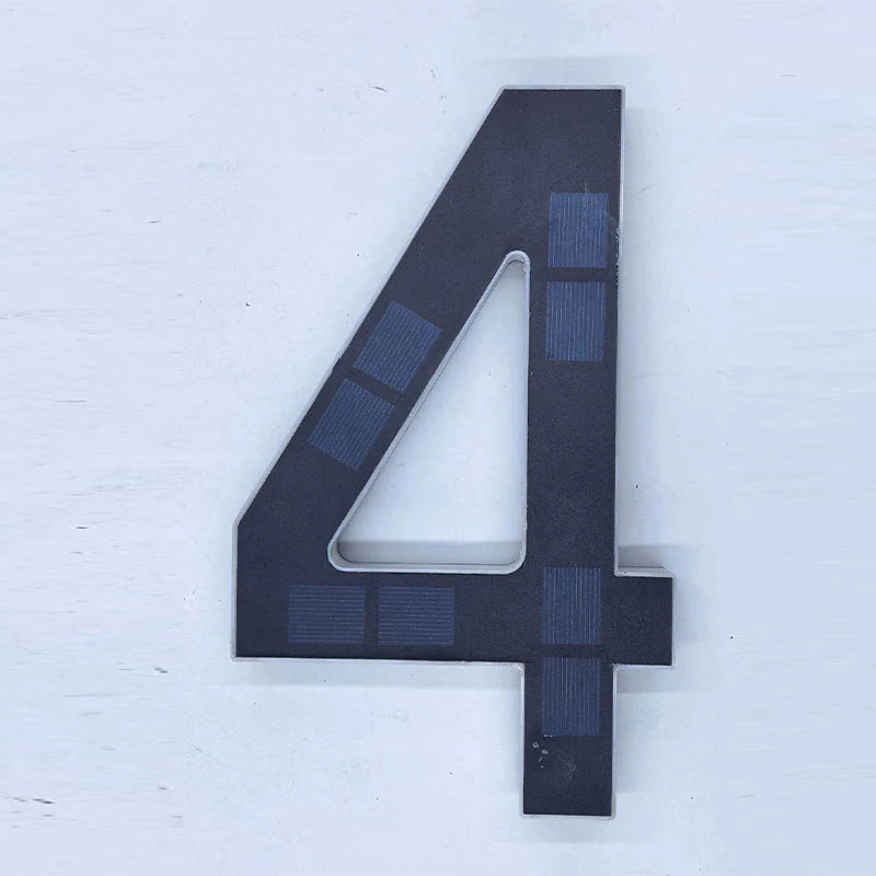 Outdoor Solar House Number Light 12CM LED Address Sign Light Sensor Door Plate for Home Yard Wall Decoration Use Set Kit Supply
