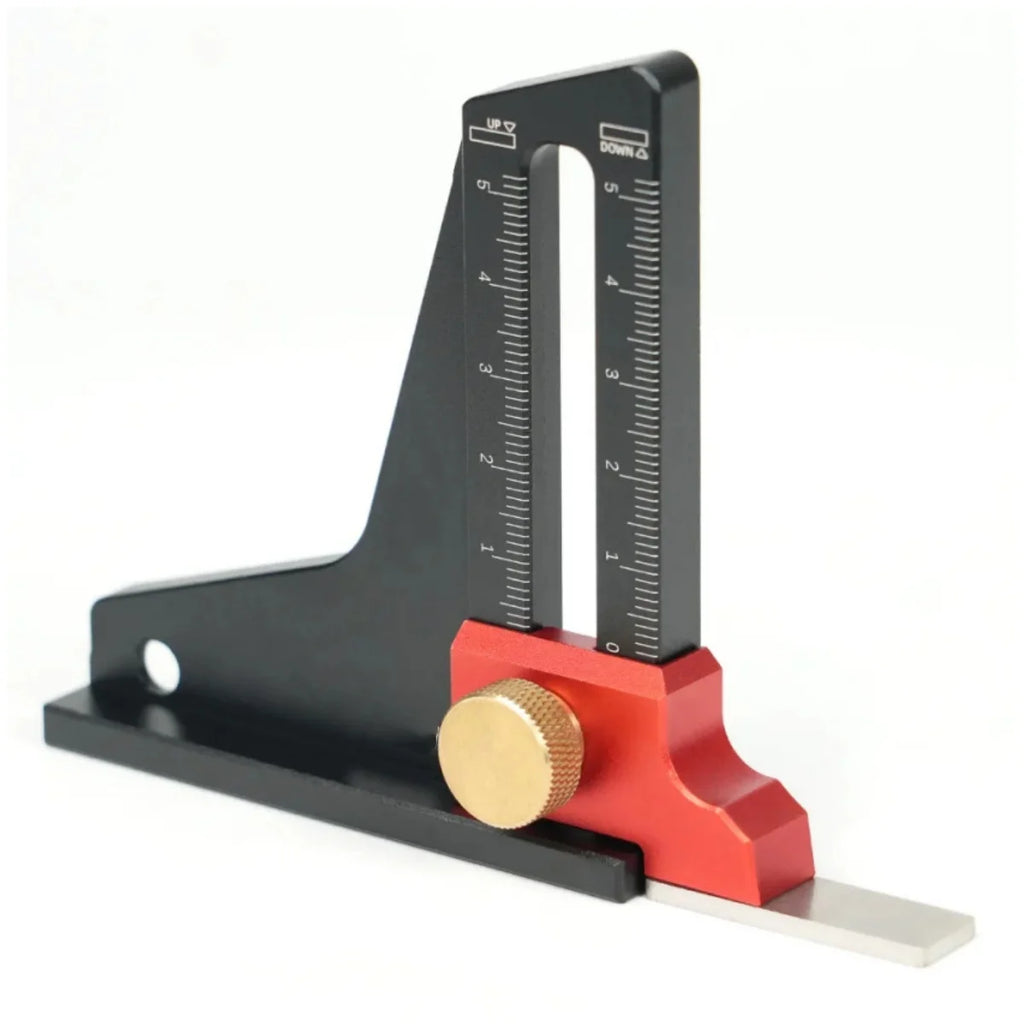 Woodworking Height Gauge - Aluminum Alloy Depth Gauge - Adjustable Measuring Tool for Workbench Saw Table and Router Tables