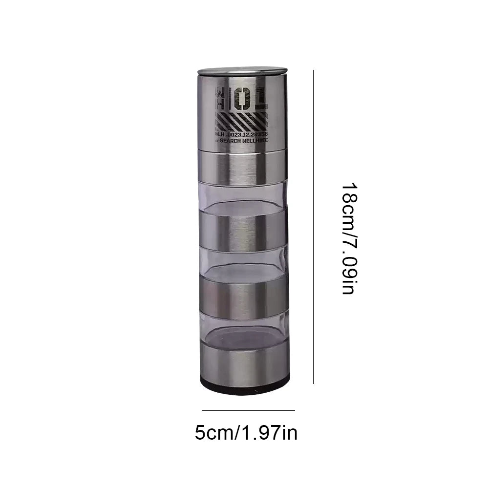 WELLHIKE Manual Pepper Mill Stainless Steel Pepper Mill Outdoor Camping Gear Accessories Press Grinder for Peppercorns Sea Salt