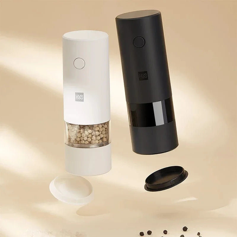 XIAOMIYOUPIN Huohou Electric Grinder Automatic Mill Pepper And Salt  LED Light 5 Modes Peper Spice Grain Pulverizer For Cooking