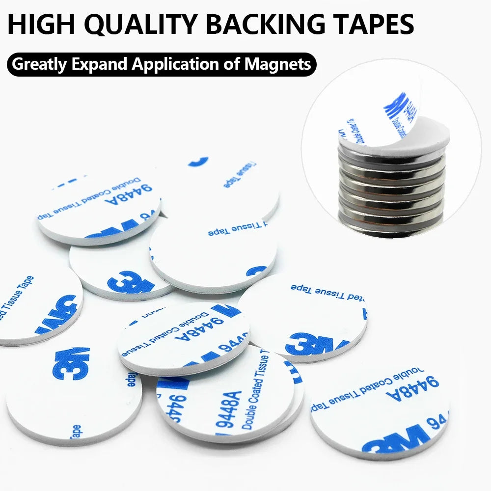 N35 Super Strong Neodymium Magnet Round With double-sided adhesive NdfeB Powerful Permanent Magnetic imanes Refrigerator Magnets