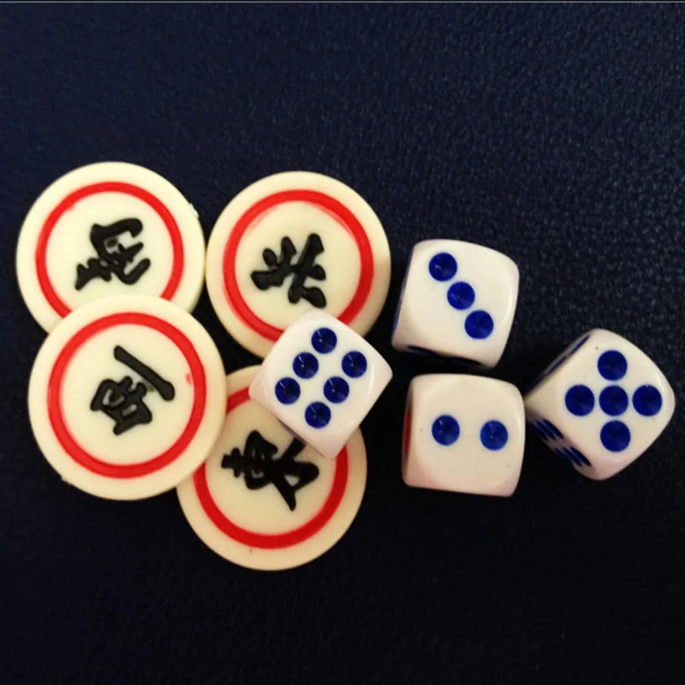 Foreign Trade New Japanese Mahjong Mahjong Imitation Bone Chips Bar for A Set of 88 Wind Zhuang Dice