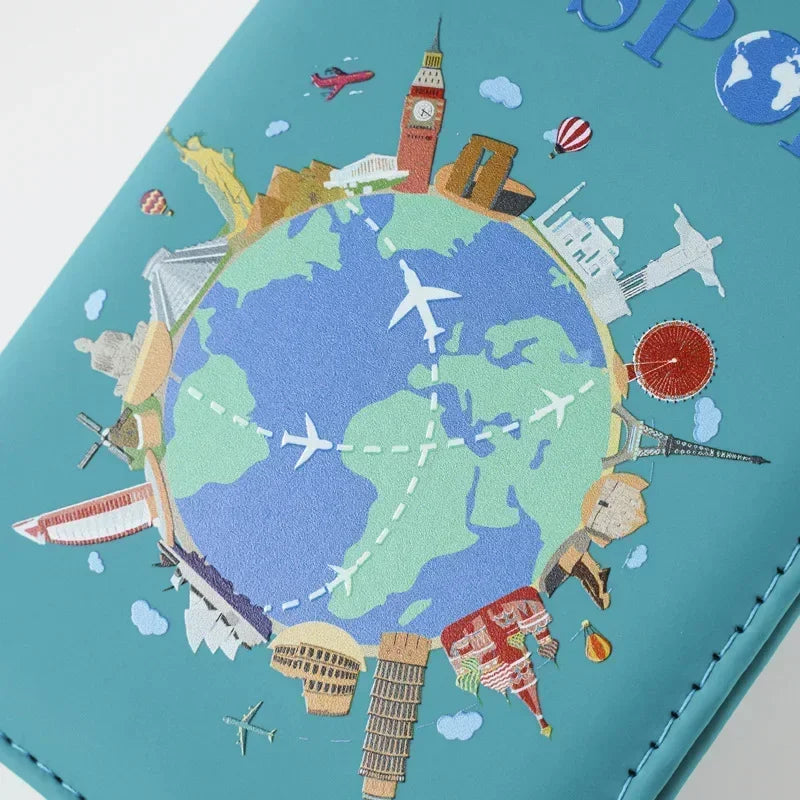 UV Color Print Global Passport Cover Plane Ticket Holder Passport Holder Id Card Holder Passport Covers Travel Accessories