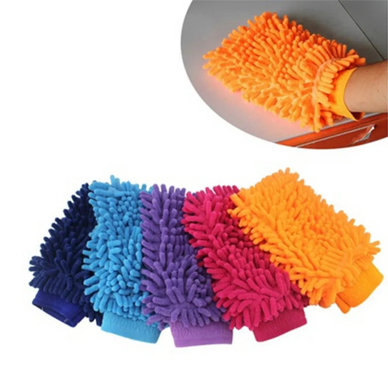 1pc Ultrafine Fiber Chenille Microfiber Car Wash Glove Mitt Soft Mesh backing no scratch for Car Wash and Cleaning