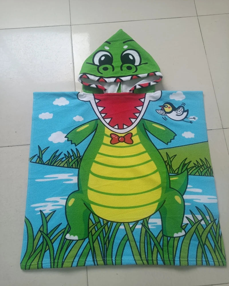 Kids Boys 1-5 Years Old Bathrobe Newborn Towel for  Dinosaur  Dress Up Kids Poncho Cape Kids Beach Towel Poncho Hooded Baby