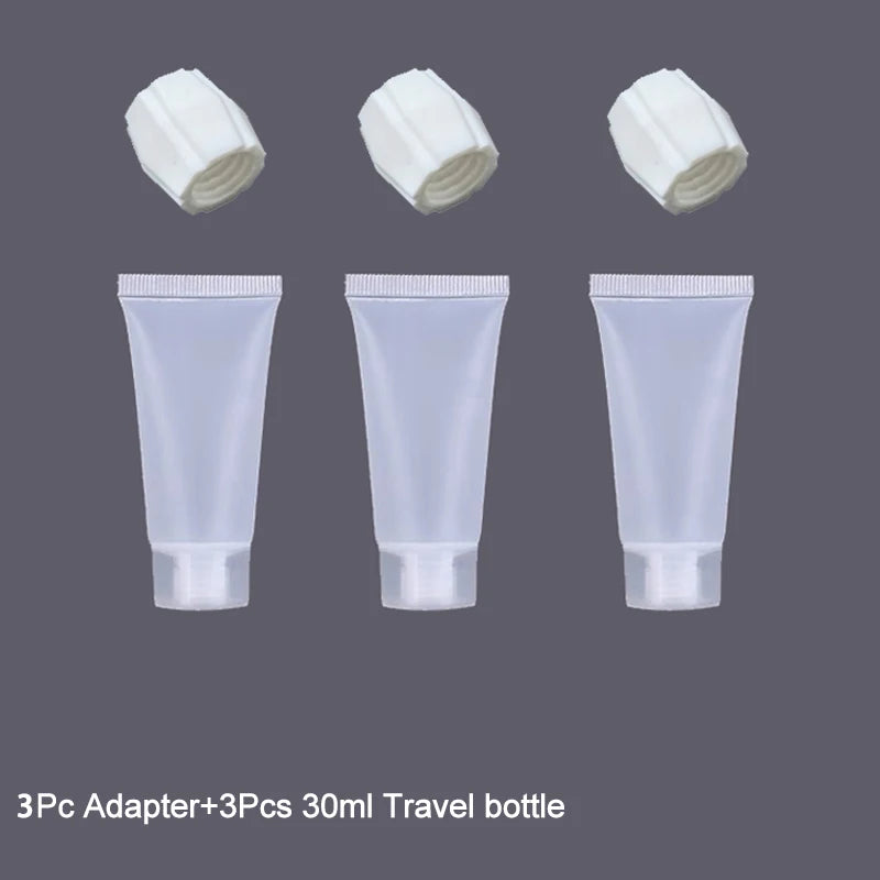 Travel Adapter 30ml Refillable Bottles Leak-Proof Travel Toiletry Set
