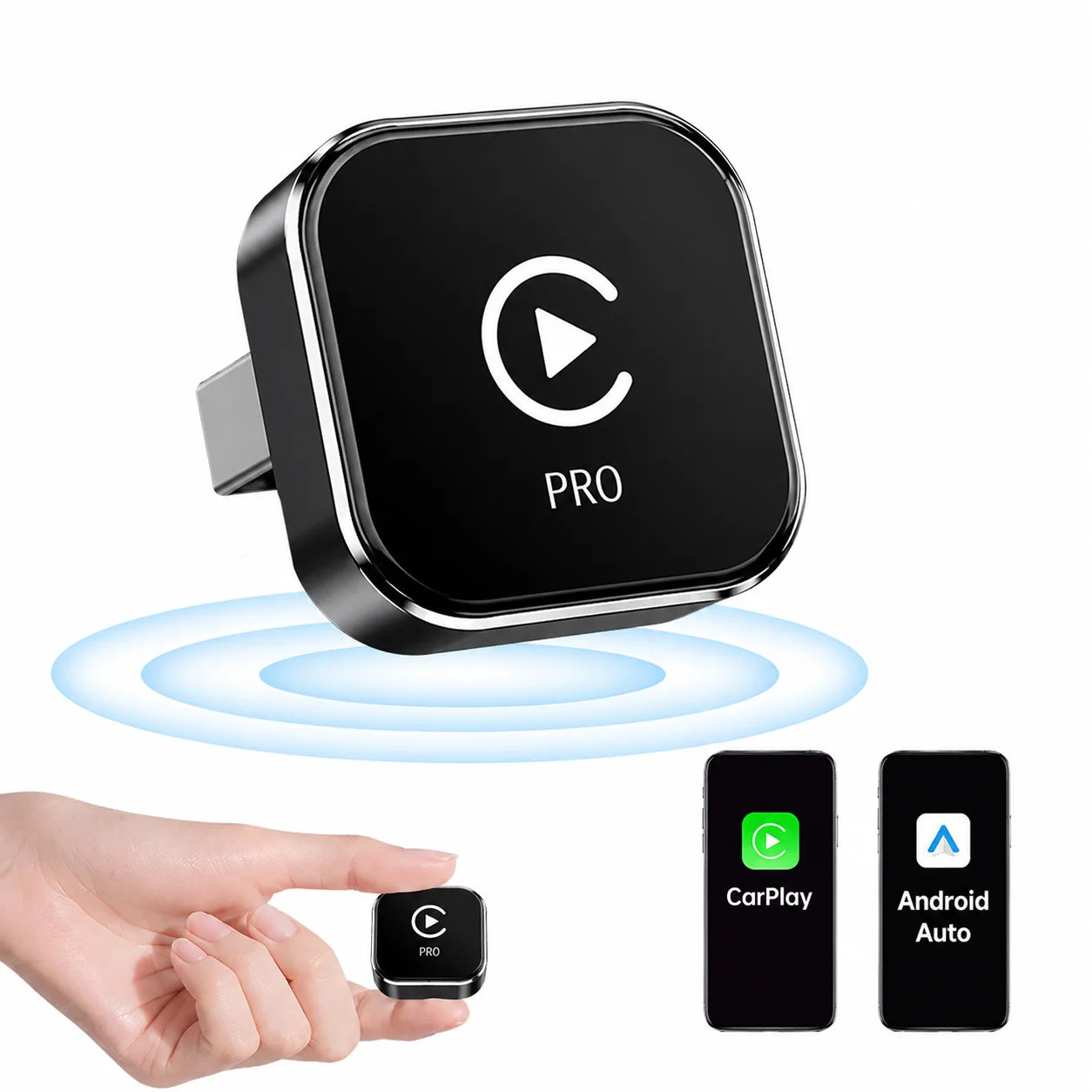 The Mini CarPlay Wireless Adapter and Android Auto Wireless Adapter convert wired CarPlay to wireless CarPlay. They come with GPS tracking capabilities and allow you to view your vehicle's real-time route and location on your