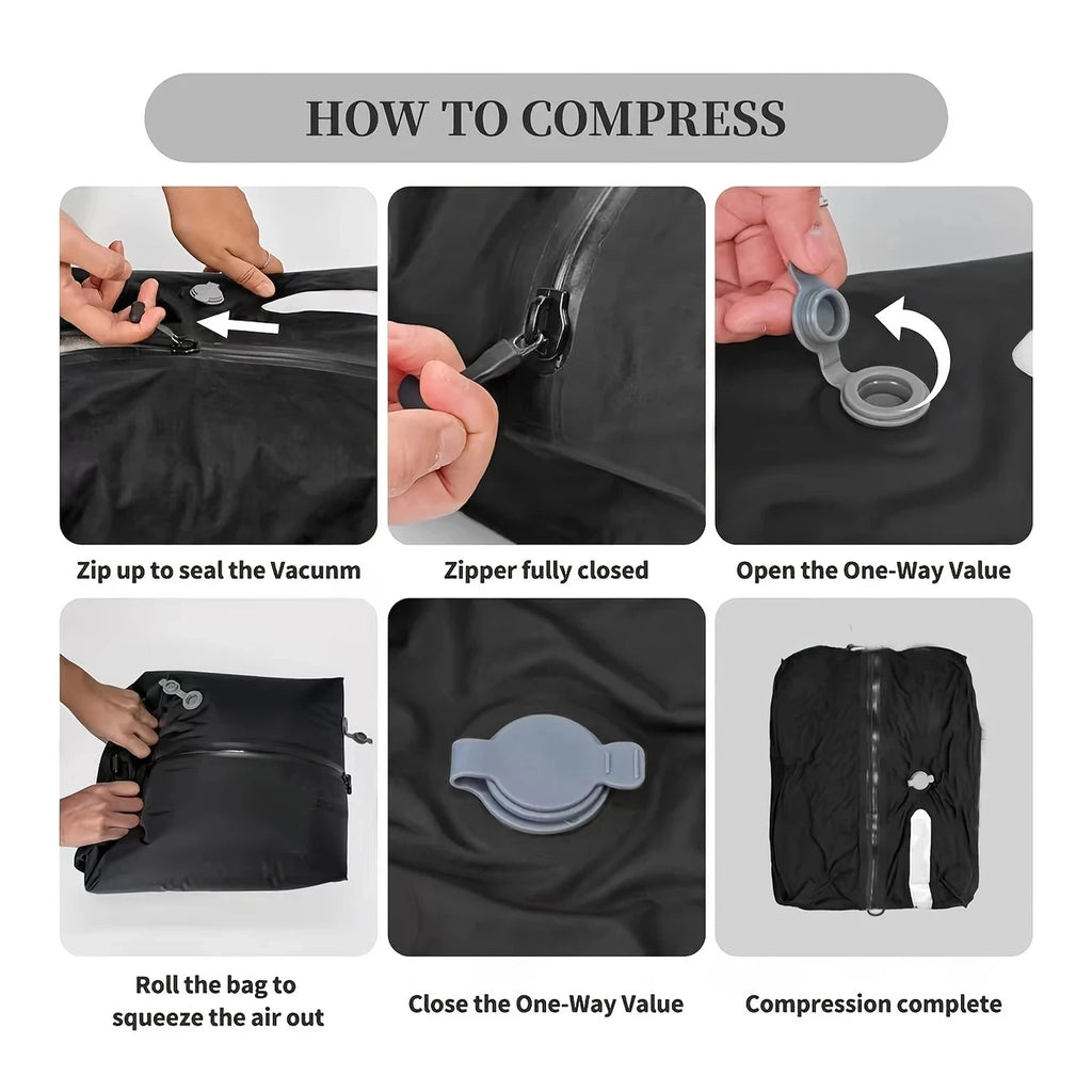 Travel Vacuum Sealed Bag Storage Bags 1pc Professional Luggage Vacuum Compression Bag Reusable Vacuum Bag Save 60% Space
