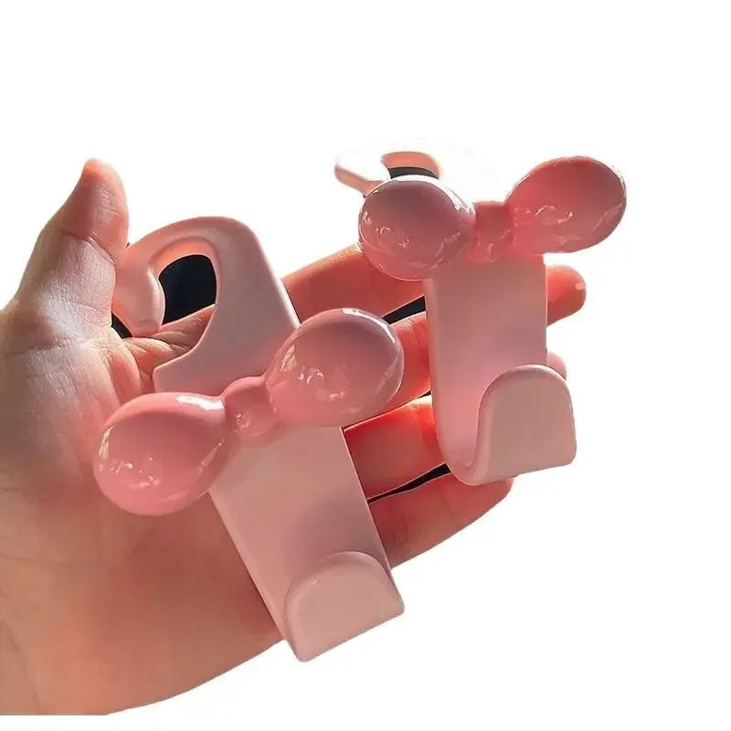 Cute Car Seat Hook Dopamine Car Accessories with Bow Decor Pink Car Organizer Cute Women Auto Gifts Vehicle Storage