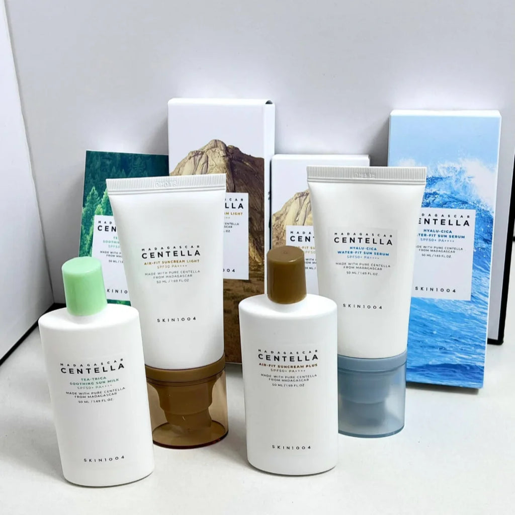 SKIN1004 Centella Sunscreen 8 Set K-Beauty SPF50+ PA++++ Hyalu-Cica Hydrating Soothing Lightweight Non Greasy for All Skin Types