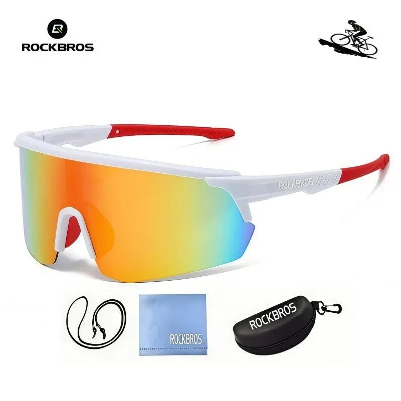 ROCKBROS New Large Lens Riding Windproof Sunglasses, Mountain Bike Glasses, Hiking Camping Fishing Mountaineering UV400 Goggles