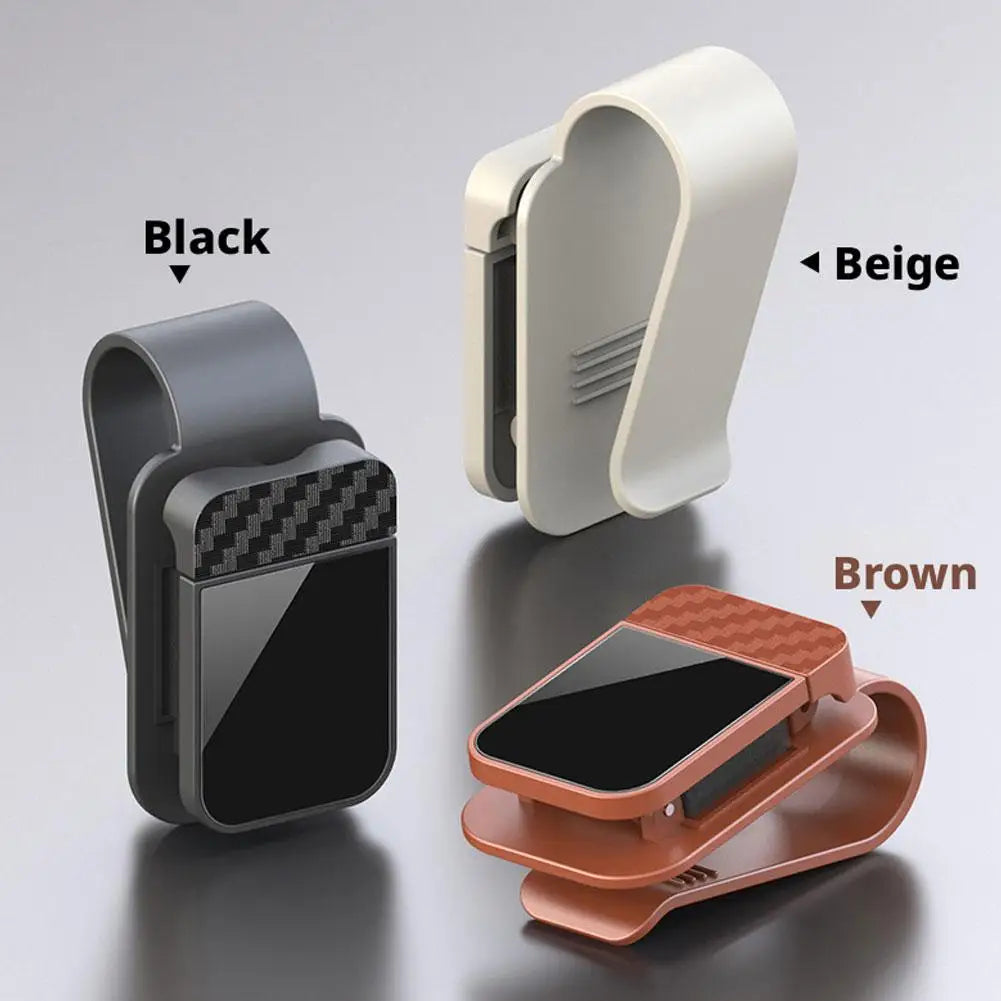 Car Sunglasses Holder Clip Carbon Fiber Pattern Eyeglass Clip Glasses Hanger For Sun Visor, Anti-Slip Car Accessories
