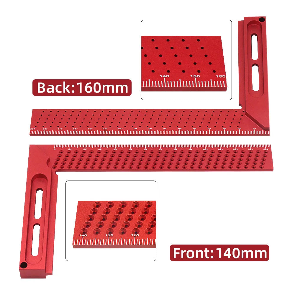 Woodworking Scriber T-type Ruler, Mark Measurement Aluminum Precision Cross-calibration Ruler Hole Positioning Scribing Gauge