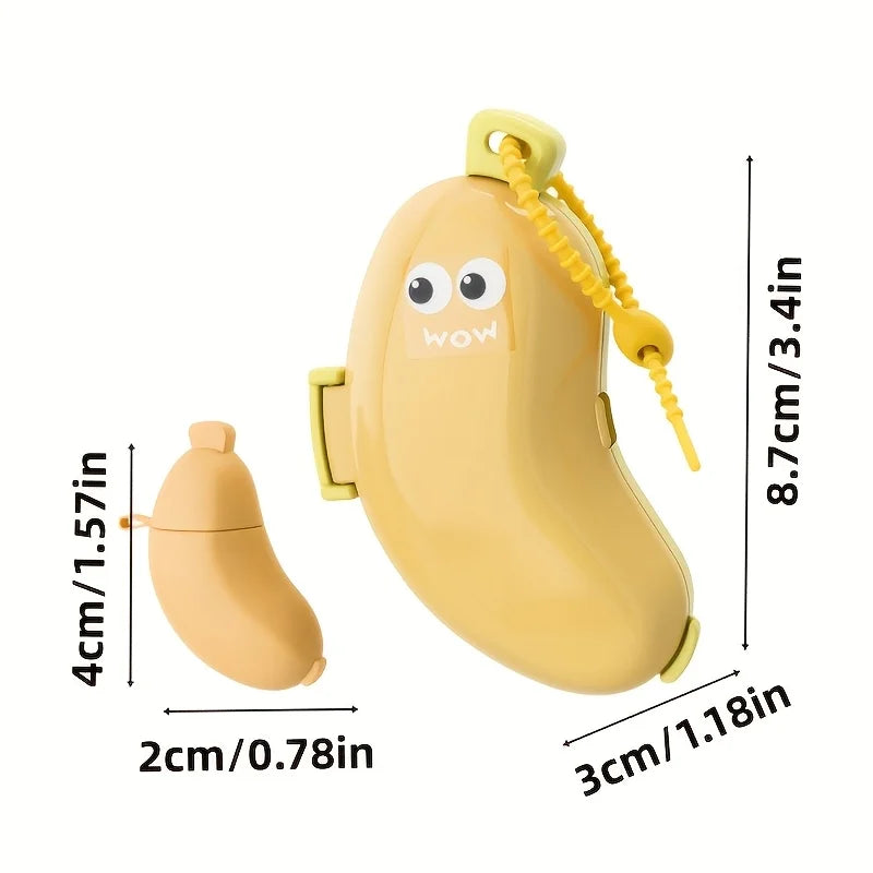 Banana Shape Toothbrush Cover & Toothpaste Travel Case, Silicone Dustproof Holder, Camping, Home