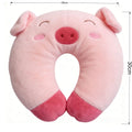 Pink Pig U-Shaped Travel Pillow Animal Plush Pillows,Body Rest Cushion Neck Pillow for Car Travel Neck Support Cushion