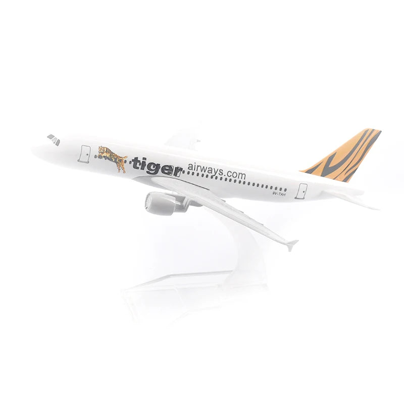 JASON TUTU 16cm Tiger Airways Airbus A320  Airplane Model Airplane Diecast Metal 1/400 Scale Planes