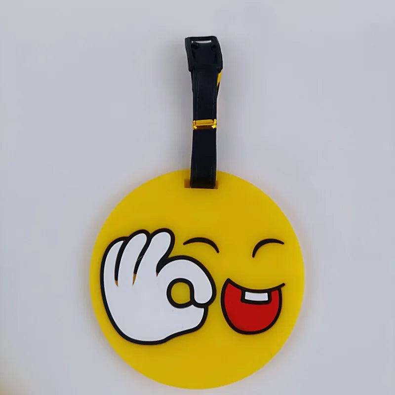 Travel Accessories Funny Face Expressions Luggage Tag Silica Gel Suitcase ID Address Holder Baggage Boarding Tag Portable Label