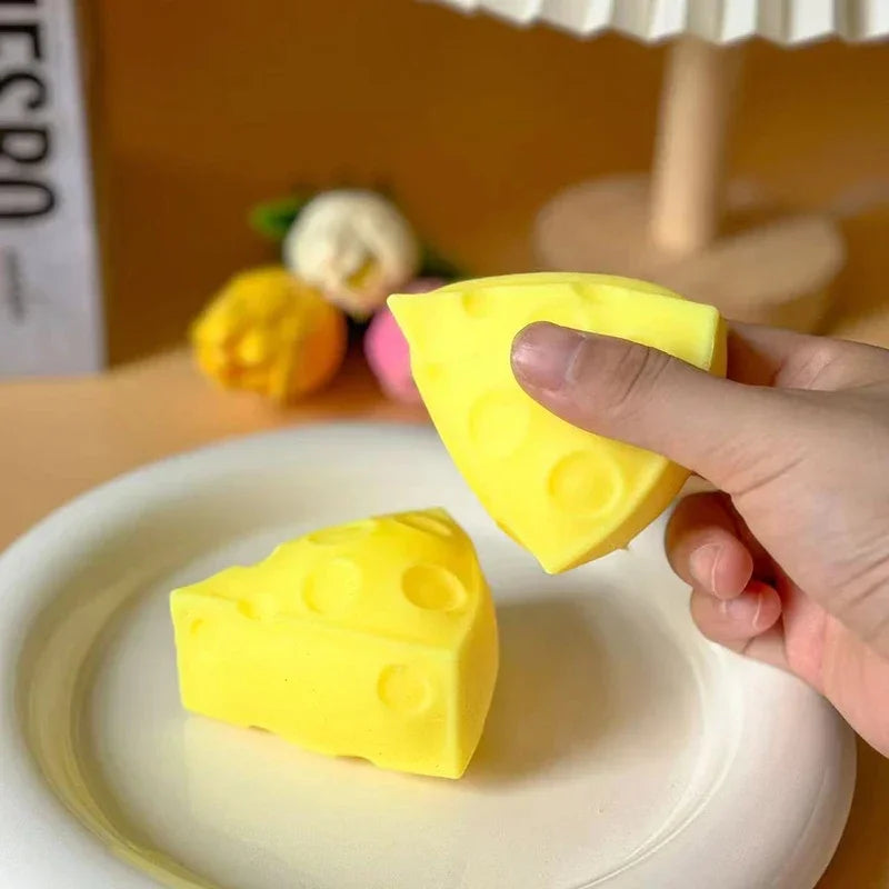 Cheese Squishy Toy Simulation Cheese Squeeze Toy Soft Cute Decompressing Pinching Cheese Sticky Slow Rebound For Adults Toy
