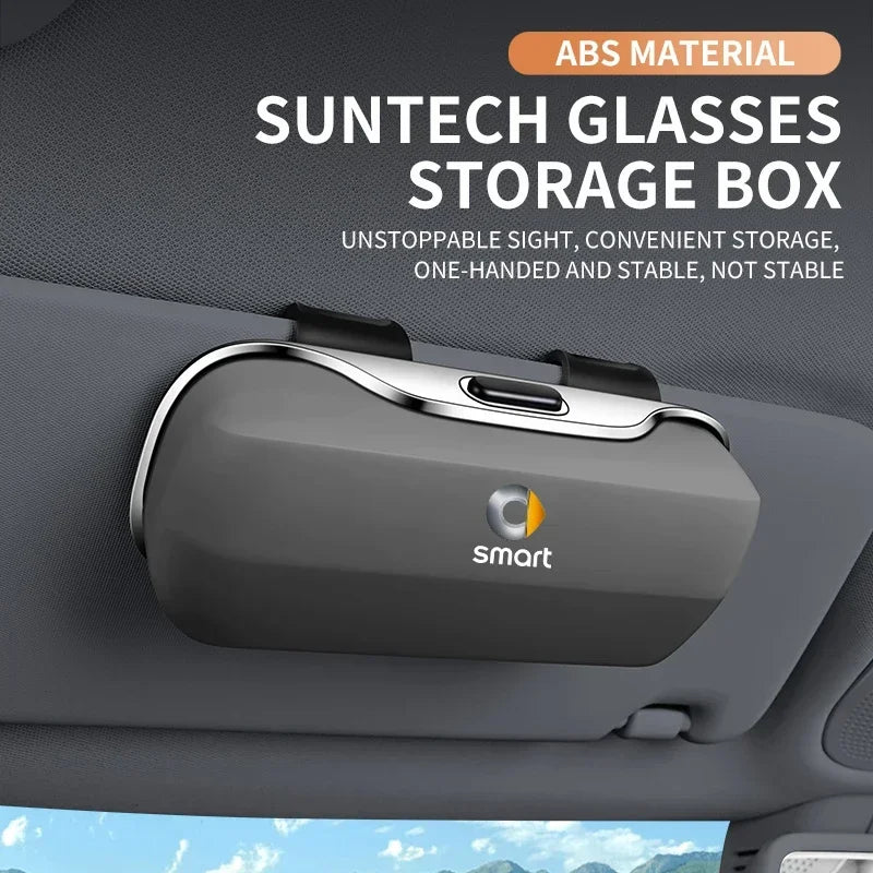 Car Eyewear Case Box Sunglasses Holder Sun Visor Storage Protective Frame Box Glasses Clip For Smart Fortwo Forfour 453 451 452