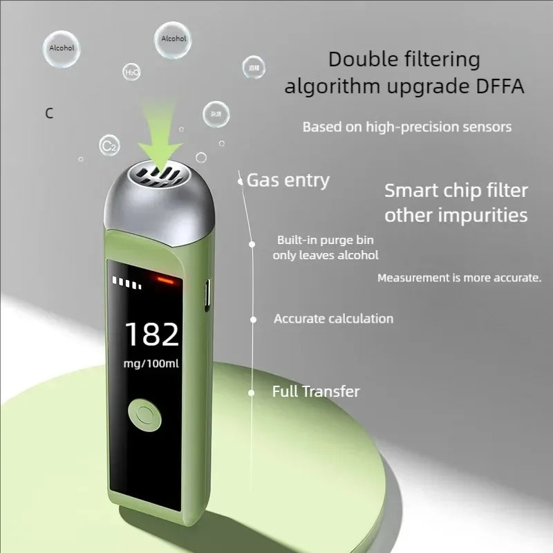 High Sensitivity Breathalyzer Non-Contact Alcoholometer Portable Breathalyzer LED Display Drunk Driving Car Diagnostic Tool