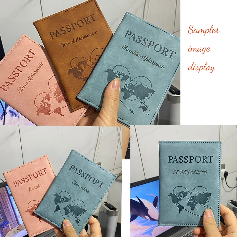 Lovely Map Passport Cover Fashion Travel Wallet  Document Orginizer Passeport Personnalisé Name on Passport Protective