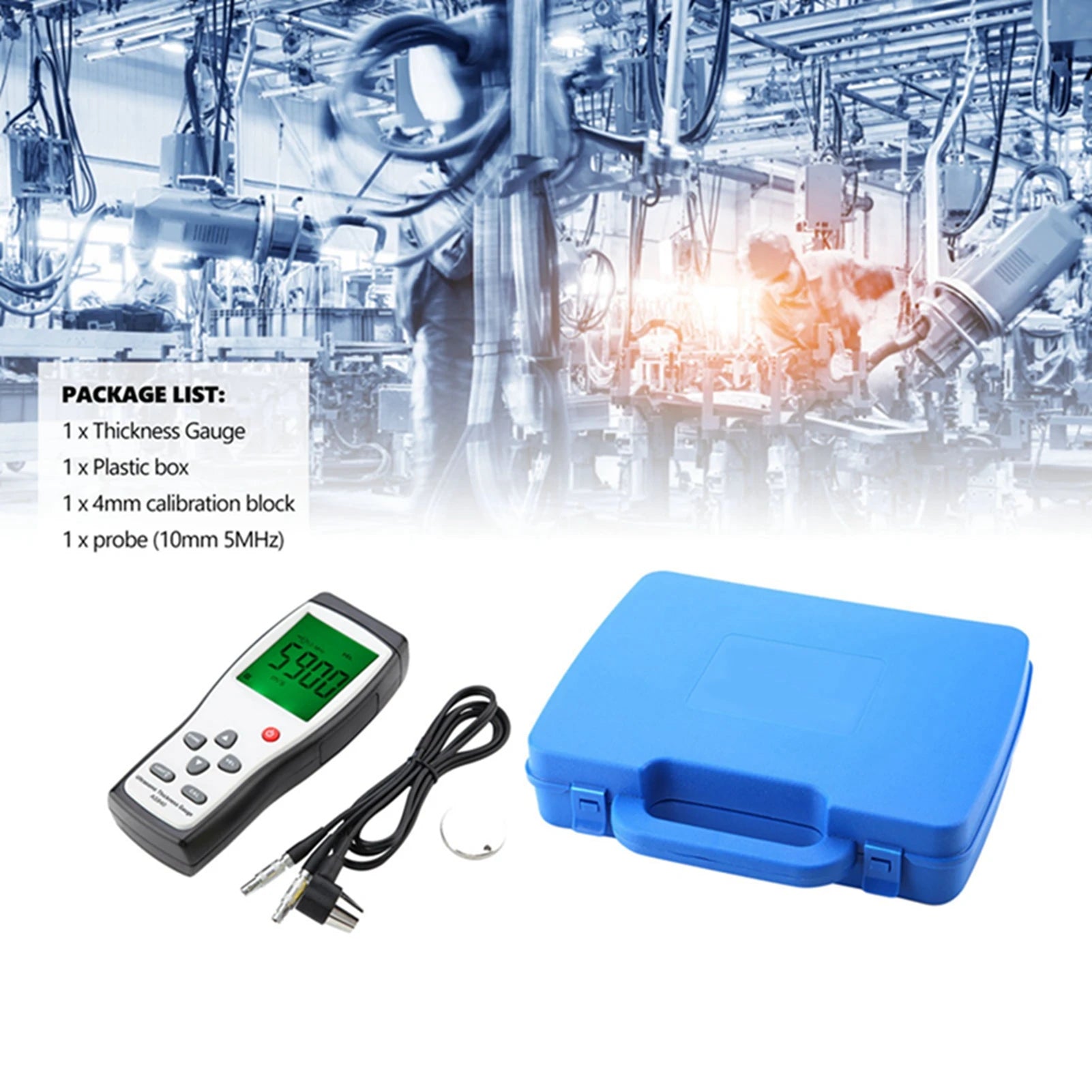 SMART SENSOR Digital Ultrasonic Thickness Gauge Sound Velocity Meter Metal Depth Tester AS840 Ultrasonic Thickness Gauge