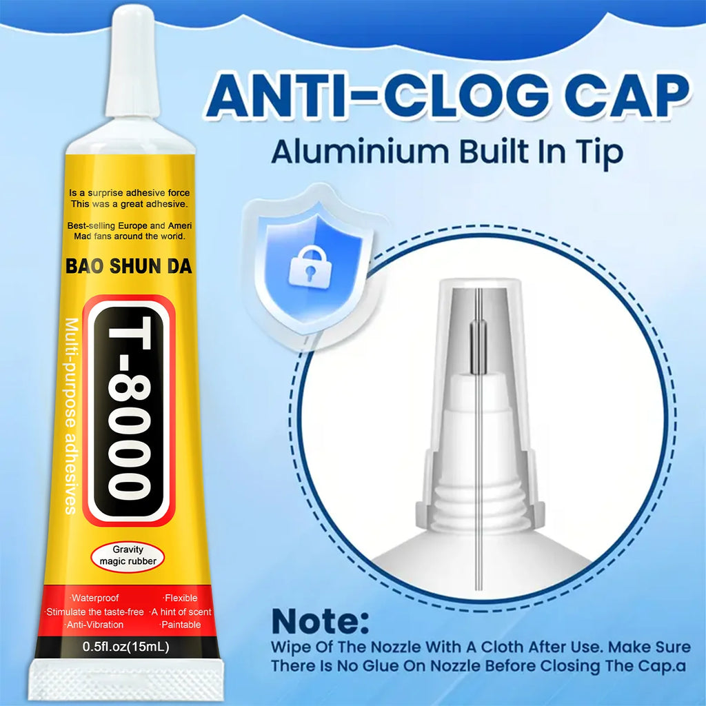 15/50/110ml T8000 Transparent Glue Contact Adhesive for Phone Repair Craft Jewelry Electronic Component Sealing T-8000 Sealant