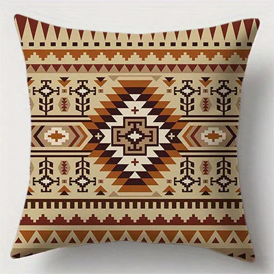 Bohemian Aztec Pattern Double-sided Printed pillow cover Short plush Suitable living rooms bedrooms sofas throw cushion cover