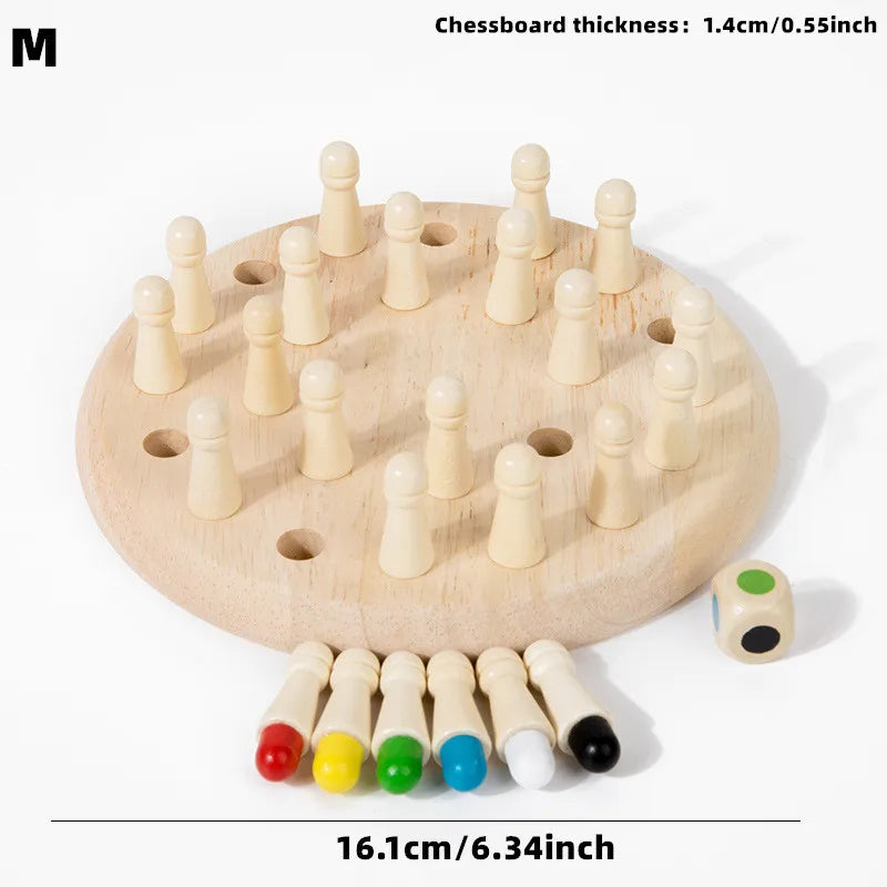 Wooden Chessboard Color Memory Chess Game Memory Concentration Training Wooden CHILDREN'S Early Education Educational Toys