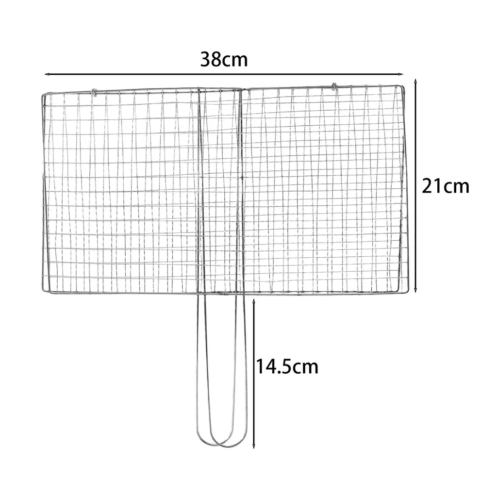 Stainless Steel BBQ Mesh Non Stick Grilling Basket Fish Meat Grill Mesh Mat Holder Vegetable Steak Picnic Party Barbecue Tools