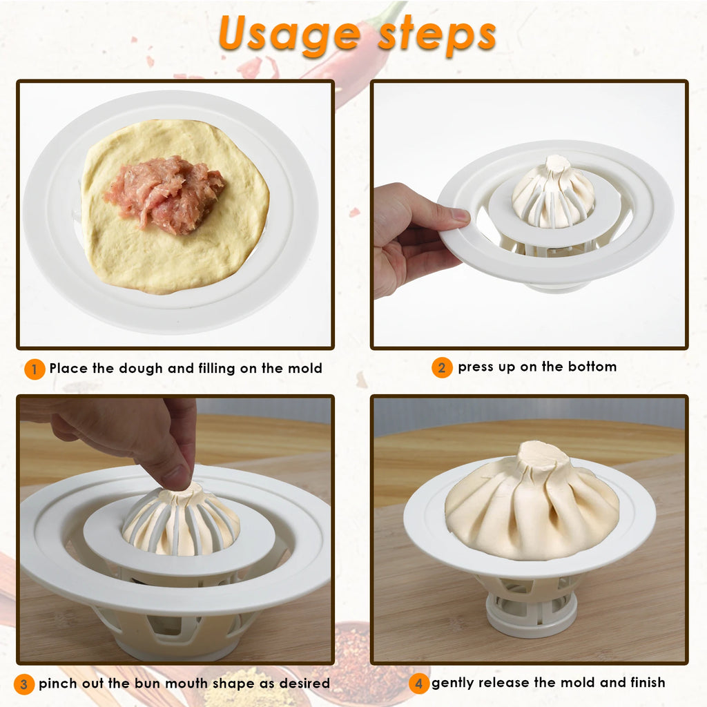 Flower Shaped Baozi Making Mould Flower Type Steamed Bun Simple Self-made Mold for DIY Kitchen Mold Handbanary Baozi Bun Mold