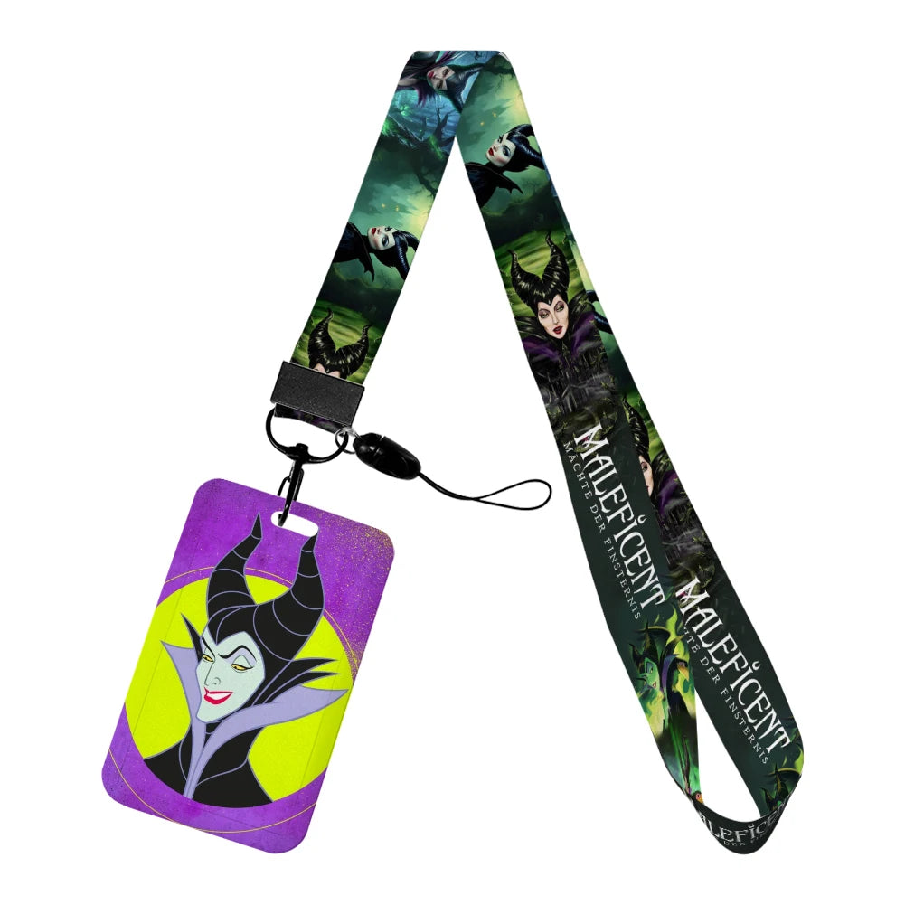 Disney Villains ID Badge Holder Neck Strap Pendant Door Card Holders Lanyards Girls Lanyard Student Kids Credential Holder